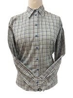 Double TWO - Long sleeve blouse with tattersall check pattern